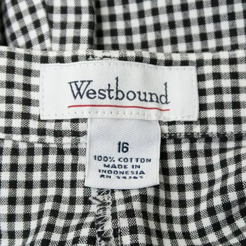 Westbound Vintage 90s Floral Embroidered Gingham Skirt Skort