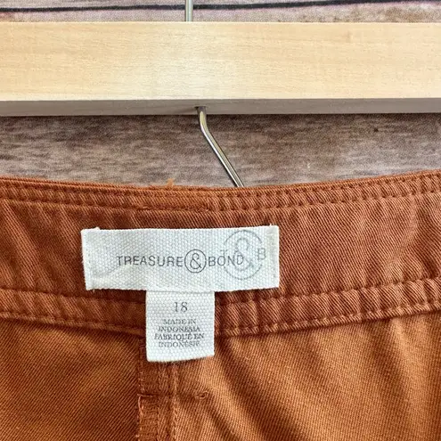 Treasure & Bond Pants Women’s Size 18 Cotton Blend Twill Utility Wide Leg NWOT