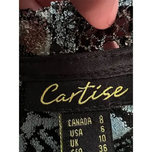 Cartise Women's Floral Sheer Lace Jacket Size 6 Multicolor Mid