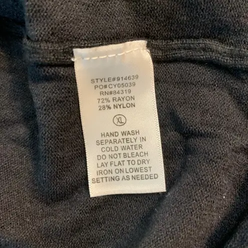 Cyrus Black Waterfall Cardigan Sweater Knit XL Lagenlook cozy modest staple