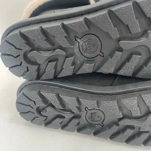 BORN Blaine Boots Size 7 Waterproof Shearling Lace Up Leather Winter Dry NEW Black