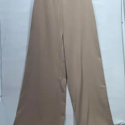 MADEPANTS WIDE LEG PANT W/SKIRT OVERLAY SIDE ZIP ELASTIC BACK XL TAN NEW