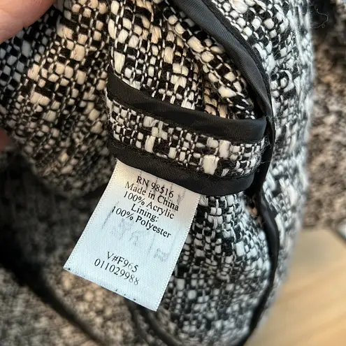 Coldwater Creek Woven Black & White Jacquard Blazer, 12