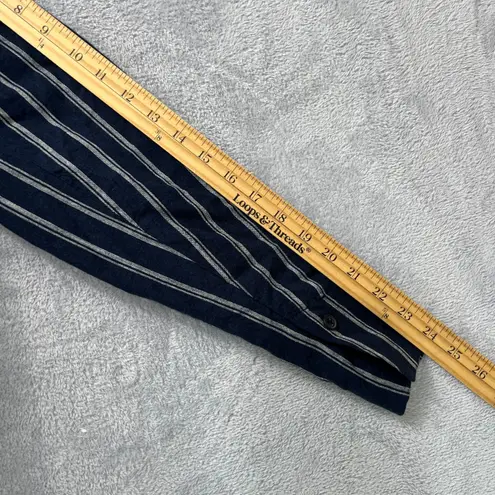 Treasure & Bond Treasure Bond Navy Blue Striped Linen Blend Blazer Jacket Business Casual M