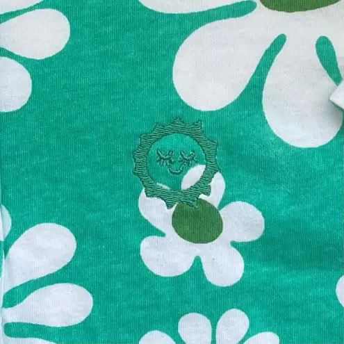 Big Bud Press Lazy Daisy Green Unisex Polo Shirt Retro Buttoned Tee S EUC