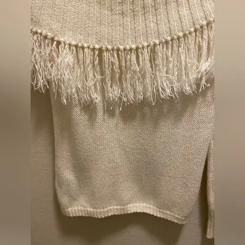 House of Harlow 1960 X Revolve Ivory Fringe Trim Jazzie Sweater Size XS
