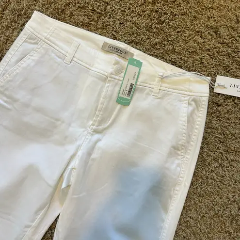 Liverpool NWT Women's White Cropped Pants Trousers in Size 8