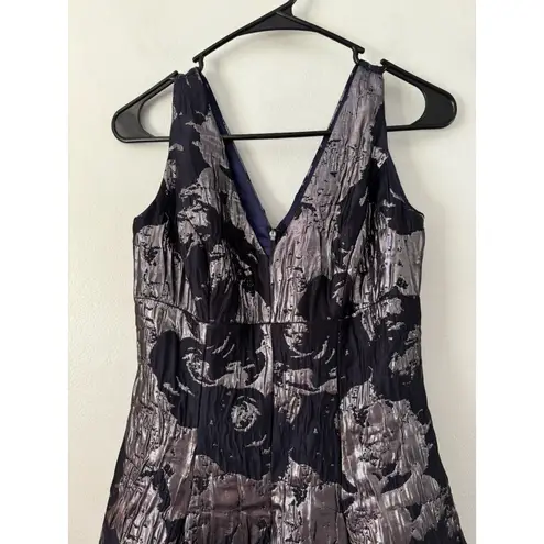 Aidan Mattox NWT Metallic Fit & Flare Dress Twilight Black Size 2