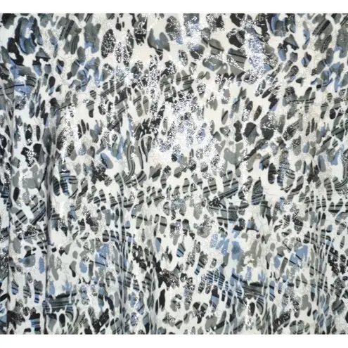 Rebecca Malone Women's Metallic Animal Print Thin Knit Top 1X 3/4 Sleeve Stretch