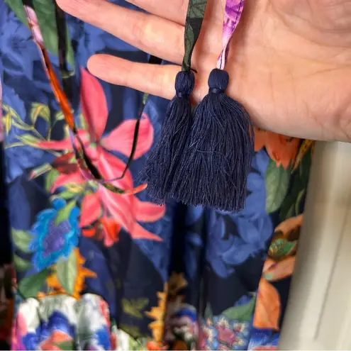 Johnny Was Neon Jungle Mix Tiered Floral Maxi Dress Cotton Silk Size Medium NWT