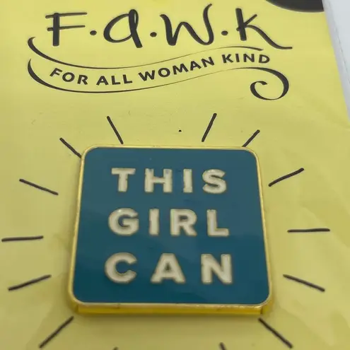 F.A.W.K. For All Woman Kind This Girl Can Power Pins Enamel Pin BFF For Her Blue