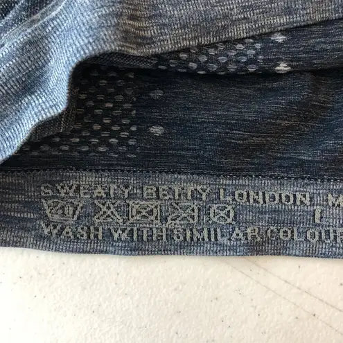 Sweaty Betty Long Sleeve Top Thumbholes Crew Neck Seamless Running Blue L