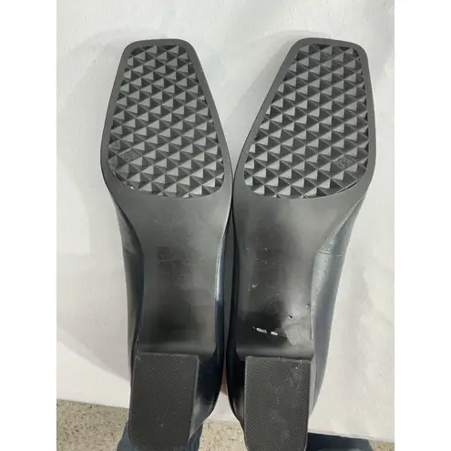 Laura Scott Womans Tiffany 5.5 M Blue Leather Slip On Heel Loafers NWOT