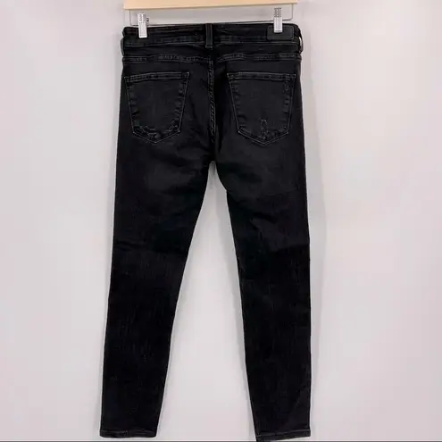 ZARA  Woman Premium Denim Black Skinny Distressed Jeans Size 8