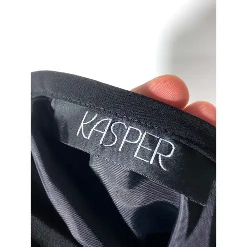 Kasper VTG Black A Line Skirt 4 Career Modest Sophisticated Polyester Lined 90s