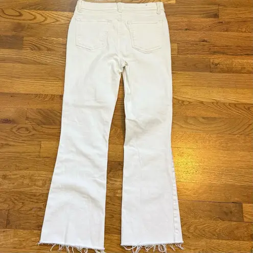 All Saints Women’s 27 Zoe Cropped Bootcut Jeans Frayed Raw Hemline Zipper