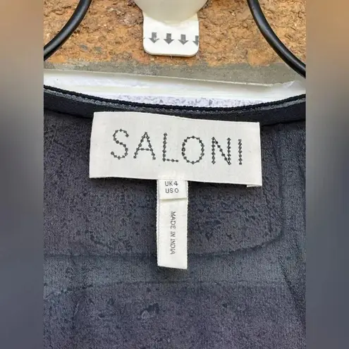 Saloni Leah Robe silk Dress w/Slip size 0 Black