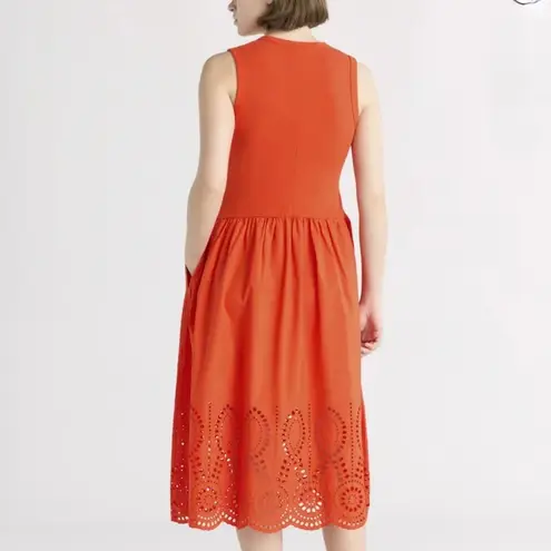 Midi Eyelet Dress NWT Orange Size M