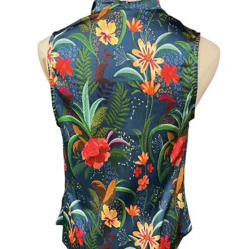 Shore Women's Oceansides Floral Drape Tank Size XS NWT Jewel Tone Dark Blue