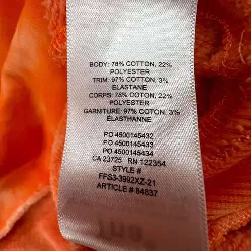 Tna Cozy Fleece Sweatshirt Womens Small Orange Tie Dye Crop Pullover Crewneck