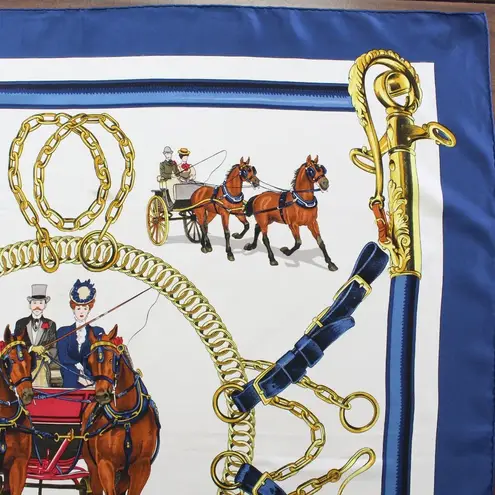 Hermès Vintage Hermes Silk Carre 90 Equipages Ledoux Carriages Scarf