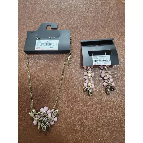 Simply Vera Wang 3D Pink Triple Floral Statement Necklace & Earrings Set
