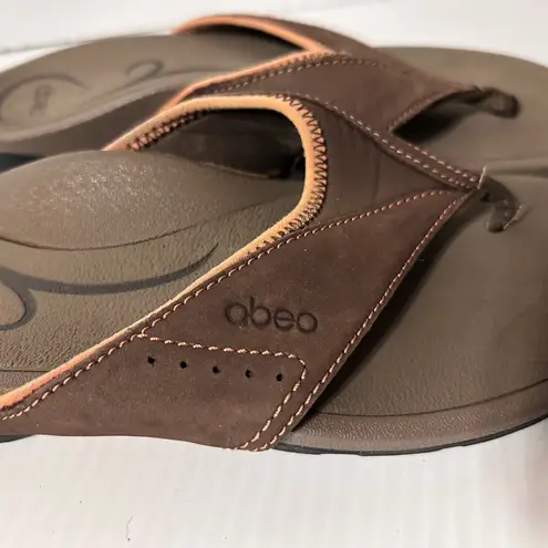 Abeo brown flip flop sandal shoe women size 7