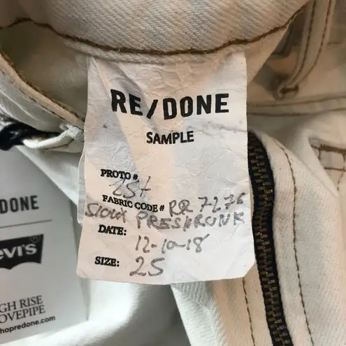 RE/DONE Womens 80s Long Skirt Denim Slit White 25