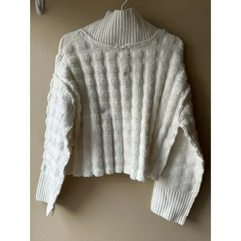 Free People  Soul Searcher Mock Neck Sweater in Ivory Women's Size Small