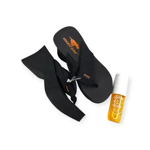 Rocket Dog Y2K: OG new ❤︎︎ Sculptural Platform Thong Flip Flops Sandals ❤︎︎ Blk