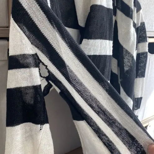 Alice + Olivia  stripe blend linen wrap cowl sweater