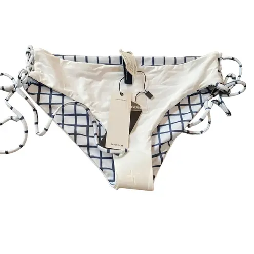 Tavik reversible bikini bottom blue white grid full coverage size M New Size M