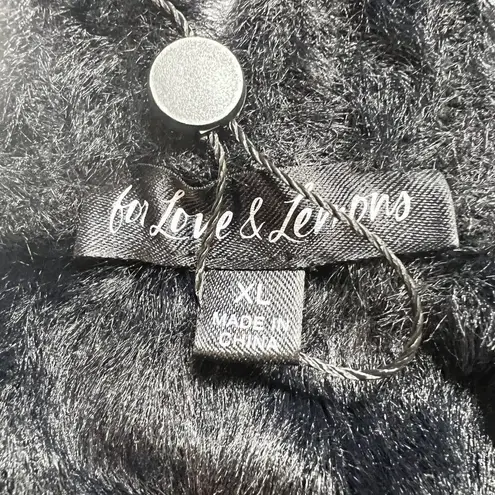 For Love & Lemons  Devin Fuzzy Crop Black Size XL New