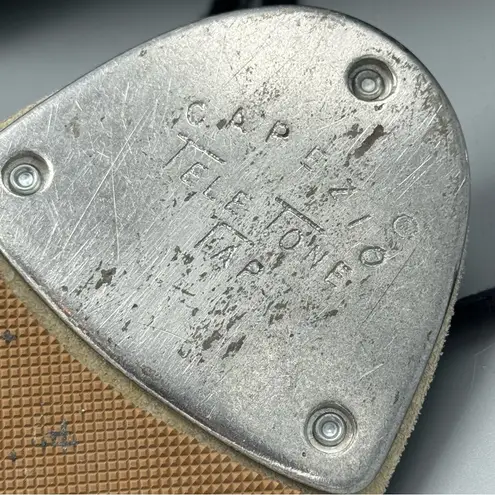 Vtg Capezio Black Tele Tone Tap Lace Up Shoes Leather 9 M Women’s USA Dance Flat