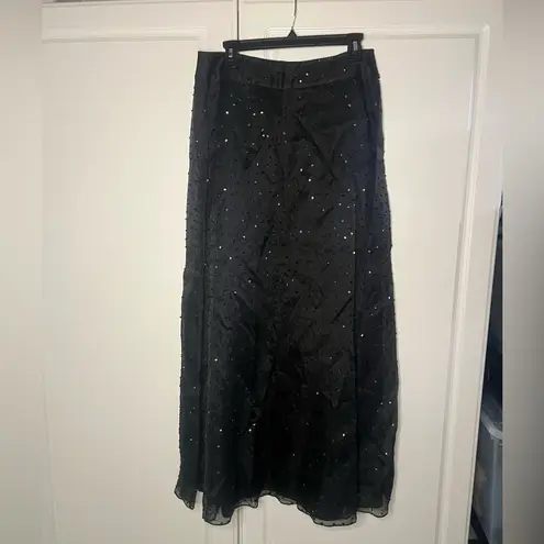Tahari Vintage Whimsygoth 100% Silk Beaded Skirt