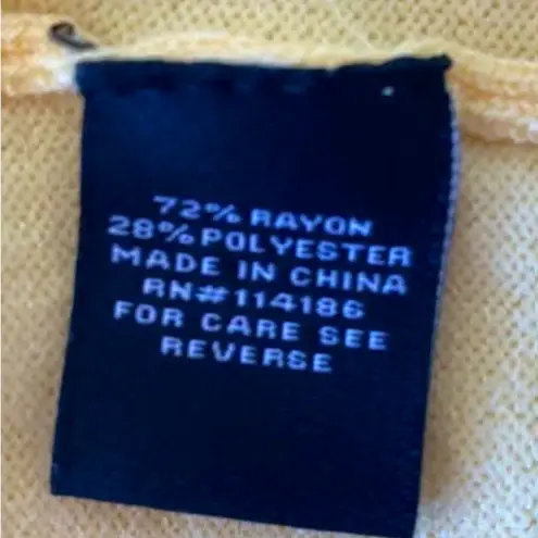 Verve Ami Yellow Open Cardigan with front Ruffle Detail. Size M. 3/4 sleeves