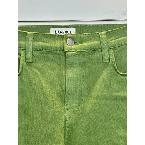 L'Agence Women's Size 27 Cactus Green Sada High Rise Crop Slim Jeans NWOT