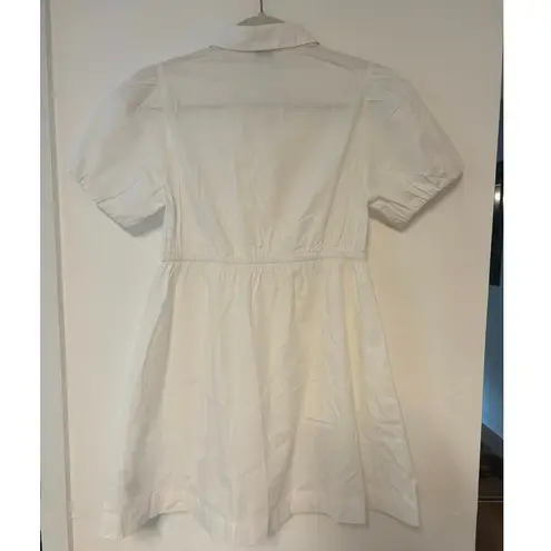 NWT J.Crew Collared Short Sleeve Tie Waist Mini Dress In White Size 4P