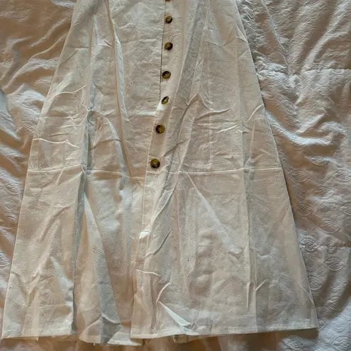 Never worn: White long button up T shirt dress