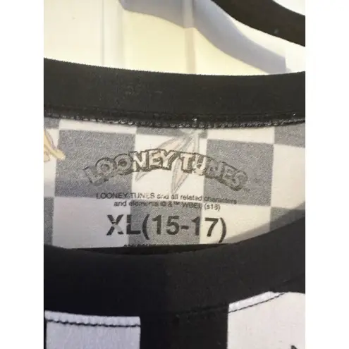 Looney Tunes Juniors SZ XL 15-17 Checkered Crop Shirt~Tweety Daffy