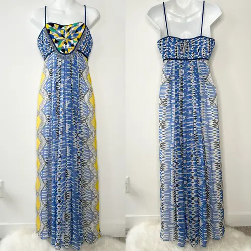 RANNA GILL ANTHROPOLOGIE Boho Maxi Dress Womens Small Petite Sunburst Beaded Size undefined