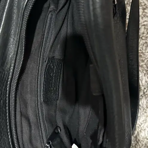 Vintage Tignanello black leather crossbody bag purse 9x7