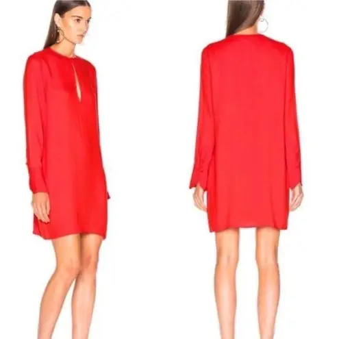 Equipment Bonnie Dress Size XS Blood Moon Red Orange Long Sleeve New