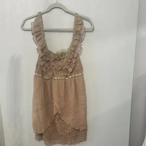 Pretty Angel Ruffle Crochet Tunic Top – Size M, NWT