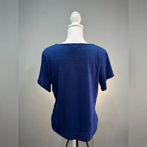 Weatherproof Blue Button Up Tie Bottom Blouse Size M EUC