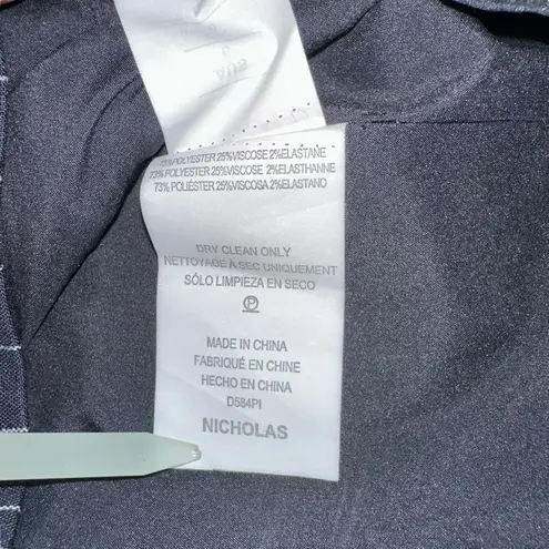 NWT NICHOLAS Pinstripe Suiting O Ring Zipper Navy Mini Dress 2 Blue