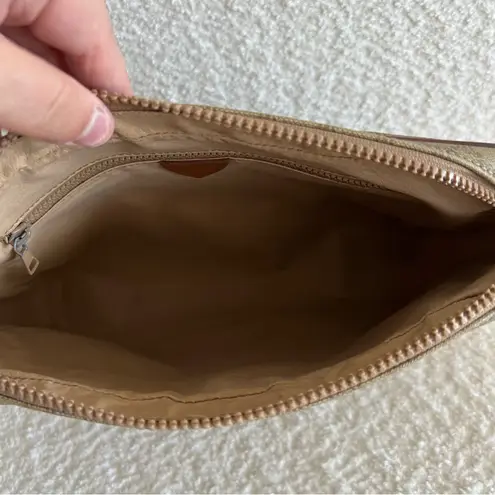 CELINE  Vintage Macadam‎ Authentic Rare Leather Zipper Beige Clutch