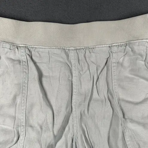 Sonoma  Womens Medium Light Gray Linen Blend Pull-On Shorts Elastic Waist Pockets - Image 3
