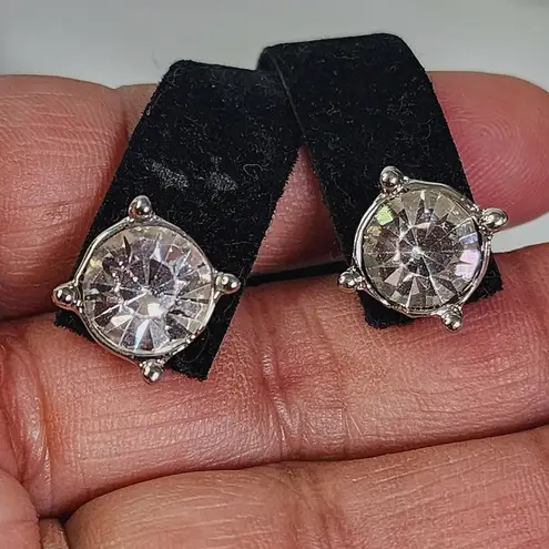 Silver Crystal with Fringe Bar Necklace and Earrings Set