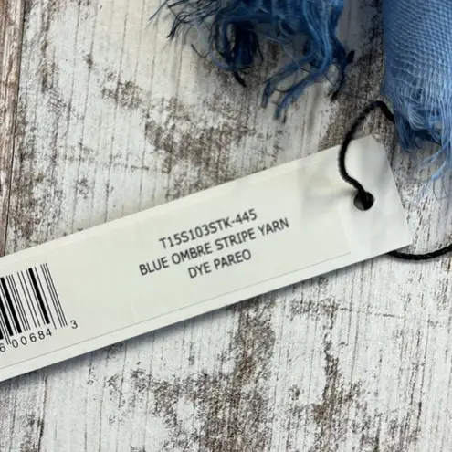 Tahari NWT Blue Ombre Stripe Yarn
Dye Pareo Lightweight Fashion Scarf